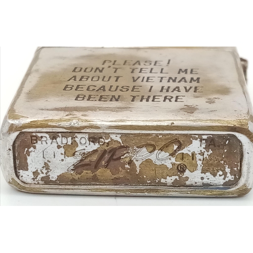 670 - Vietnam War Era 1968 Date Coded Zippo Lighter. “Cu Chi” 1968-69. UK mainland sales only