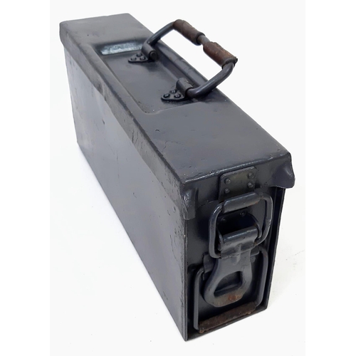 705 - WW2 German MG-42 Machine Gun Ammo tin Marked - “Patronenkasten 41”with some post War INERT 8mm round... 