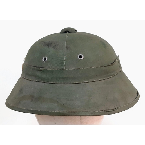 716 - Vietnam War Era NVA-North Vietnamese Army Fiber Helmet.