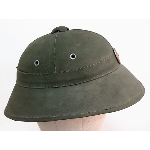 716 - Vietnam War Era NVA-North Vietnamese Army Fiber Helmet.