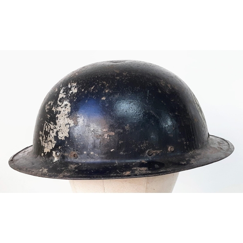 719 - WW2 British Home Front Helmet. Allen West Brighton. They made No 36 Mills Grenades for the War effor... 