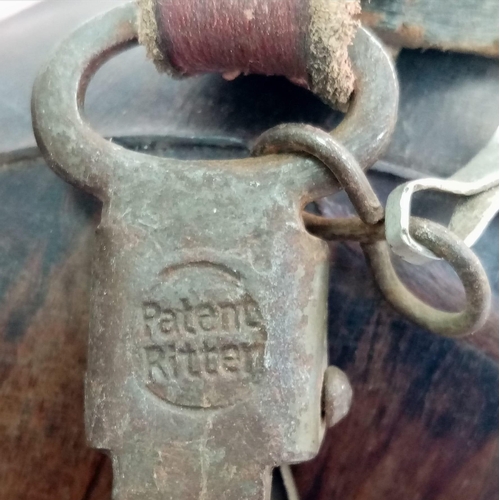 866 - 1943 Dated German Tropical Husk Covered Water Bottle.