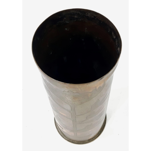 956 - INERT WW1 British Trench Art Vase Made from an 18 Pdr Shrapnel Shell Case. UK mainland shipping only... 