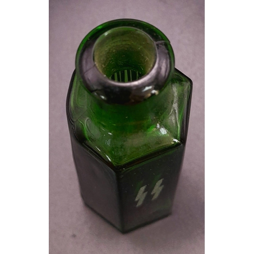 1087 - 3rd Reich Waffen SS Small Green Poison Bottle.