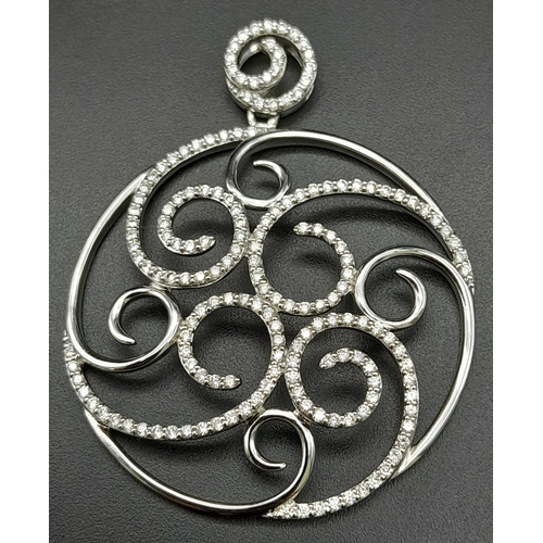 1432 - 18K WHITE GOLD DIAMOND PENDANT 1.50CT 11G