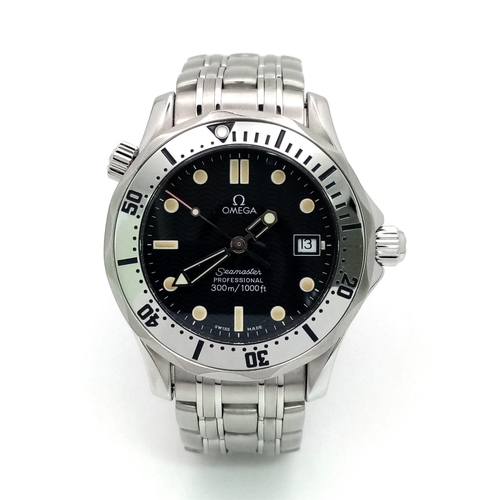 209 - An Omega Seamaster Professional 300 Meter Divers Midsize Watch. Stainless steel strap and case - 36m... 