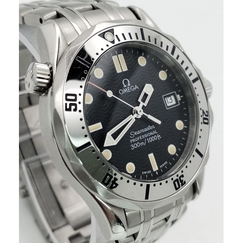 209 - An Omega Seamaster Professional 300 Meter Divers Midsize Watch. Stainless steel strap and case - 36m... 