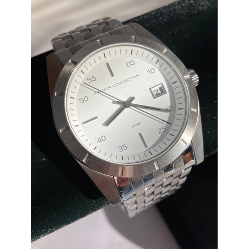 266 - Gentlemans FRENCH CONNECTION QUARTZ WRISTWATCH FC1159SM. Finished in stainless steel silver tone. Ha... 