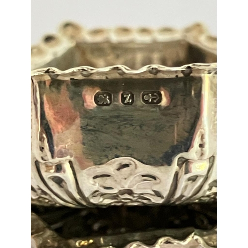 406 - Pair of Antique Ornate SILVER SALT DISHES Having beautiful Repousse design to interior. Please see p... 