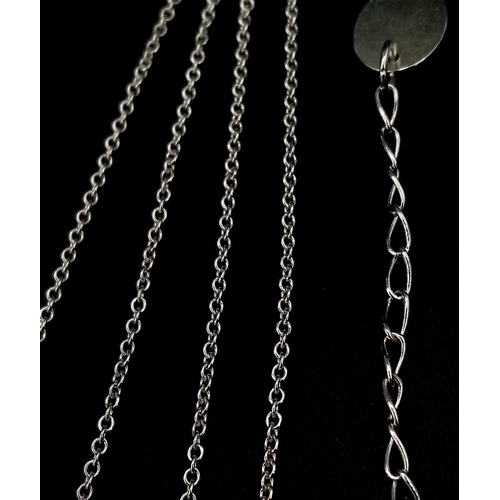 1066 - An Alex Monroe silver feather necklace on 18 inch adjustable chain. 2.5g.