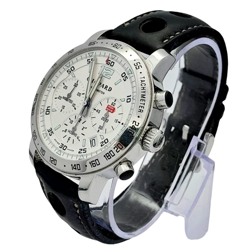 302 - A Chopard Mille Miglia Chronograph Automatic Gents Watch. Black leather strap. Stainless steel case ... 