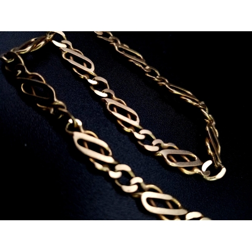 37 - A 9K GOLD INTERLINK BRACELET .   5.9gms   19cms