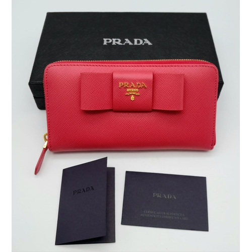 Sold at Auction: Prada - Key Holder Wallet - Pink - Saffiano Leather