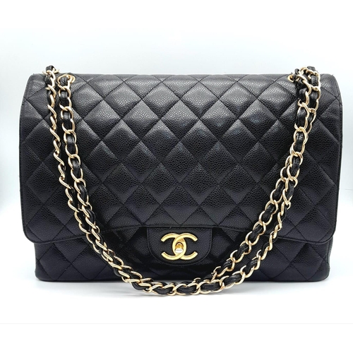 8 - Chanel Maxi Double Flap Caviar Black Bag.
The Maxi double flap bag is one of the largest sizes from ... 