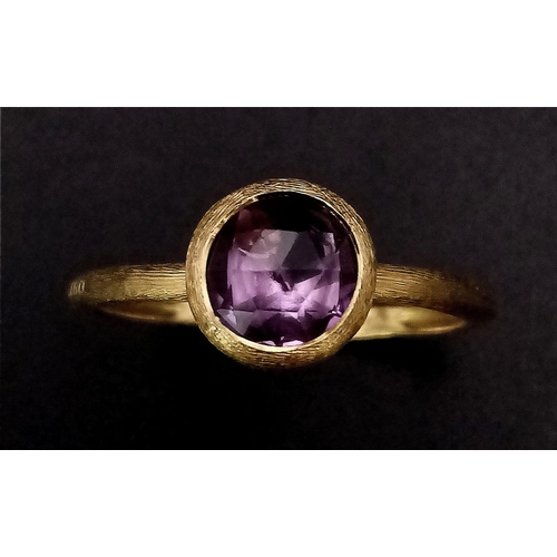 158 - An 18 K yellow gold ring  with around faceted amethyst by the renowned designer MARCO BICEGO. Size: ... 