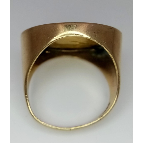 24 - A 22K GOLD VICTORIAN SOVEREIGN DATED 1891 SET IN A 9K GOLD RING .   15.4gms   size T