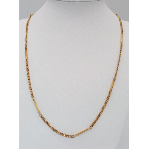 79 - A 22K GOLD BAR LINK NECKLACE .   19.2gms   64cms