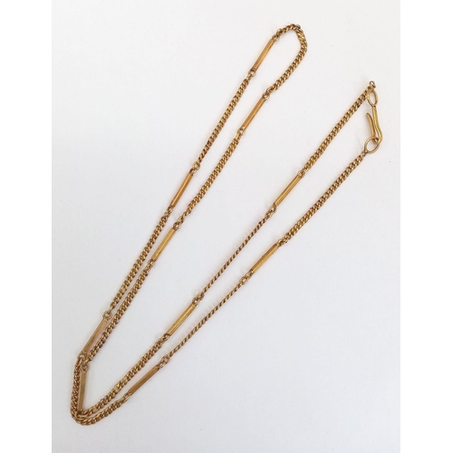 79 - A 22K GOLD BAR LINK NECKLACE .   19.2gms   64cms