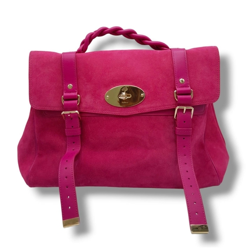 109 - A MULBERRY OVERSIZED ALEXA SUEDE SATCHEL - Pink. A luxurious Suede with a velvet nap and a soft hand... 