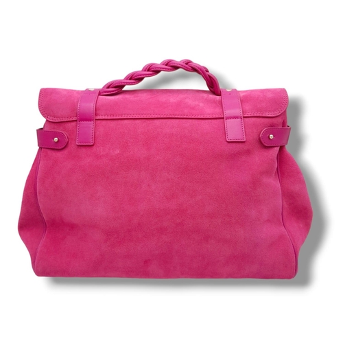 109 - A MULBERRY OVERSIZED ALEXA SUEDE SATCHEL - Pink. A luxurious Suede with a velvet nap and a soft hand... 