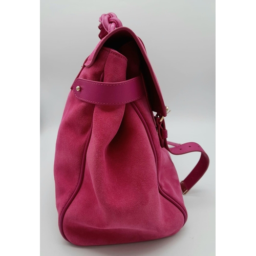 109 - A MULBERRY OVERSIZED ALEXA SUEDE SATCHEL - Pink. A luxurious Suede with a velvet nap and a soft hand... 