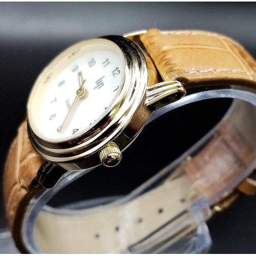 1153 - An Unworn Ladies HP Fond Acier Sedagyl Quartz Watch 28mm Including Crown. Tan Leather Strap, Comes w... 