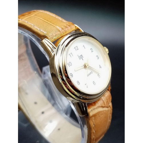 1153 - An Unworn Ladies HP Fond Acier Sedagyl Quartz Watch 28mm Including Crown. Tan Leather Strap, Comes w... 