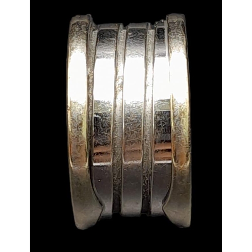 541 - A Designer Bulgari B.Zero 1 - 18K White Gold Ring. Size M. 10.98g wight. Comes with Bulgari packagin... 