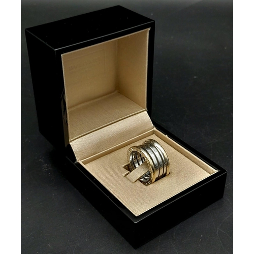 541 - A Designer Bulgari B.Zero 1 - 18K White Gold Ring. Size M. 10.98g wight. Comes with Bulgari packagin... 