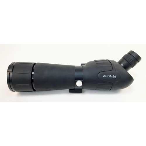 1139 - A Shooting or Bird Watching Spotter Scope 20-60-60 Magnification in case. 35cm Length.