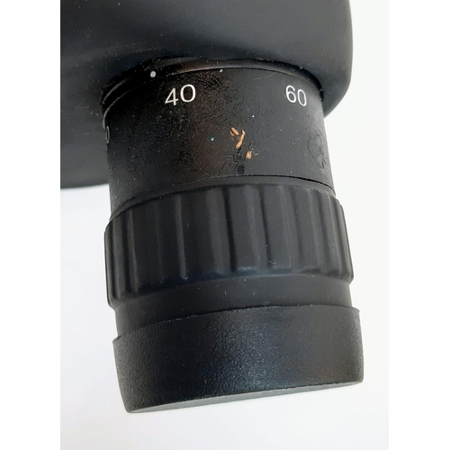 1139 - A Shooting or Bird Watching Spotter Scope 20-60-60 Magnification in case. 35cm Length.