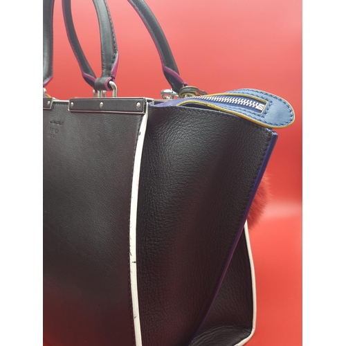 220 - A Fendi Black 3 Jours Handbag. Black leather exterior with multi-colour trim. Features soft wings th... 