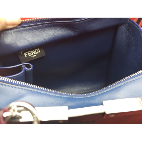 220 - A Fendi Black 3 Jours Handbag. Black leather exterior with multi-colour trim. Features soft wings th... 