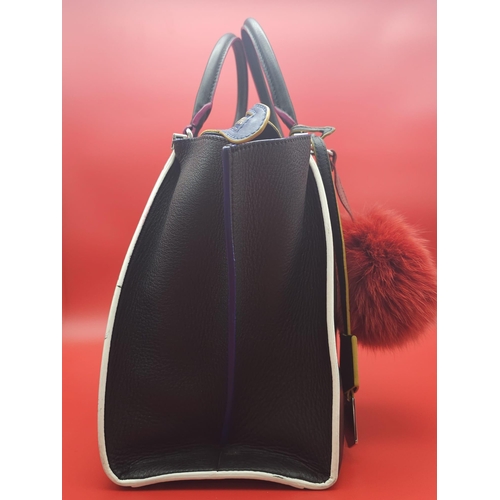 220 - A Fendi Black 3 Jours Handbag. Black leather exterior with multi-colour trim. Features soft wings th... 