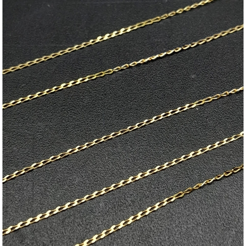 556 - An Excellent Condition 9 Carat Yellow Gold & Diamond Set Bar Pendant Necklace 45cm Length chain. Pen... 