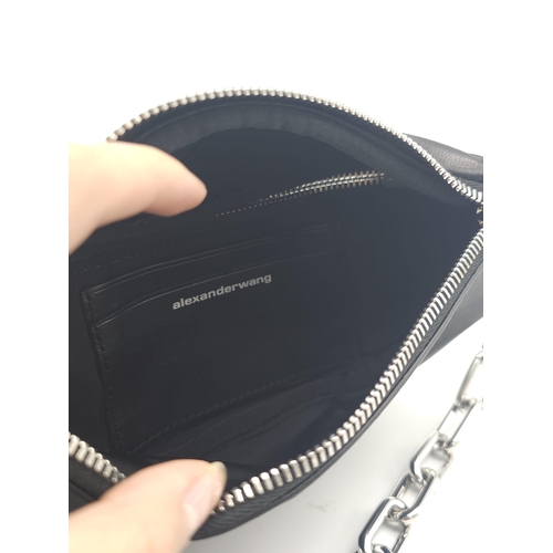 655 - A ALEXANDER WANG LEATHER BELT BAG. Six compartments with metal zips. Adjustable metal chains and lea... 