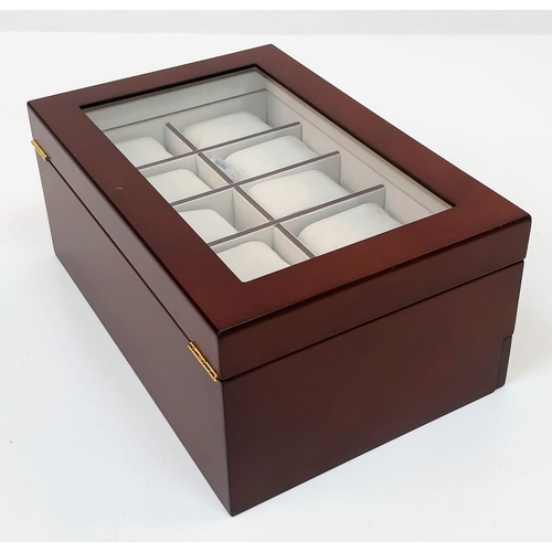 793 - An Excellent Condition Ex Display Wooden Watch Display Box by Mele & Co. 10 Watch Top and separate a... 