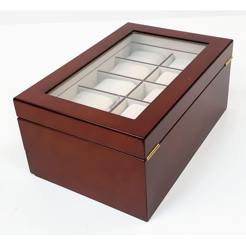 793 - An Excellent Condition Ex Display Wooden Watch Display Box by Mele & Co. 10 Watch Top and separate a... 