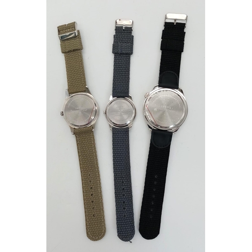 954 - A Parcel of Three Military Design Homage Watches comprising 1) An Unworn 1960’s RAF Watch 38mm Inclu... 