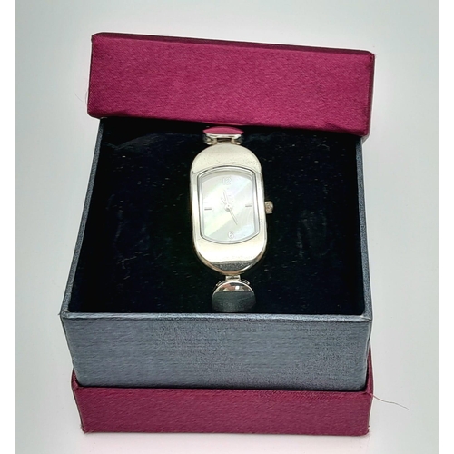 1097 - Ladies Oval Cased Quartz Watch by LDADPR Paris. 24mm Including Crown. With Box, Papers and Spare Lin... 