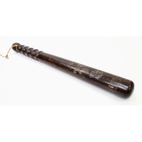 619 - An Extremely Rare 1895 Dated Naval Wooden Truncheon 40cm Length