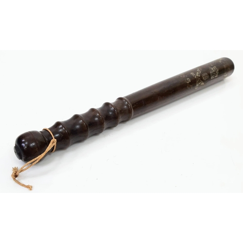 619 - An Extremely Rare 1895 Dated Naval Wooden Truncheon 40cm Length