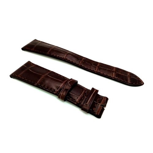 791 - A PATEK PHILIPPE BROWN ALLIGATOR WATCH STRAP NEW IN ORIGINAL BOX.