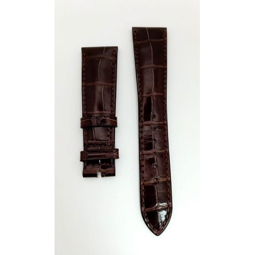 791 - A PATEK PHILIPPE BROWN ALLIGATOR WATCH STRAP NEW IN ORIGINAL BOX.