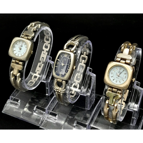 794 - A Parcel of Three Vintage Unworn French Ladies Quartz Bracelet Fashion Watches by L’S Paris. All Wor... 