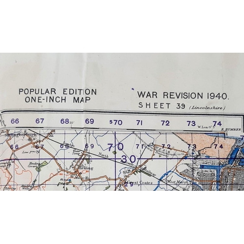 1048 - Two WW2 Issue Maps Comprising: 1) A War Office Issue 1932 revised 1940 Map of Scunthorpe & Market Ra... 