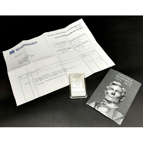 682 - A Limited Edition (700 of 1915) Mint Uncirculated Condition Lincoln Memorial Fine Silver 1 ounce sea... 