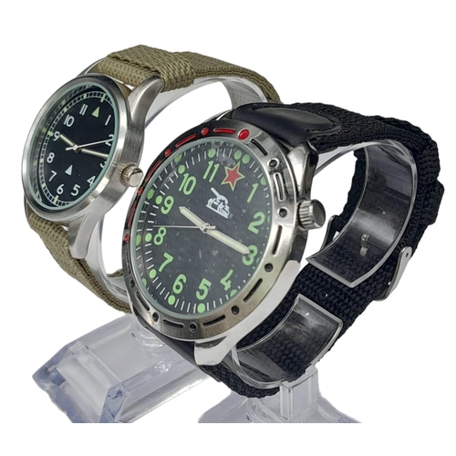 872 - Two Unworn Military Homage Watches Comprising a 1960’s RAF Design Quartz Watch 41mm Including Crown ... 