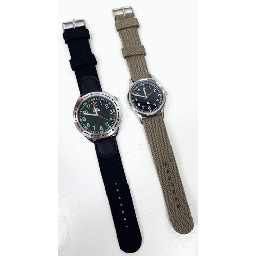 879 - Two Unworn Military Homage Watches Comprising a 1960’s RAF Design Quartz Watch 41mm Including Crown ... 