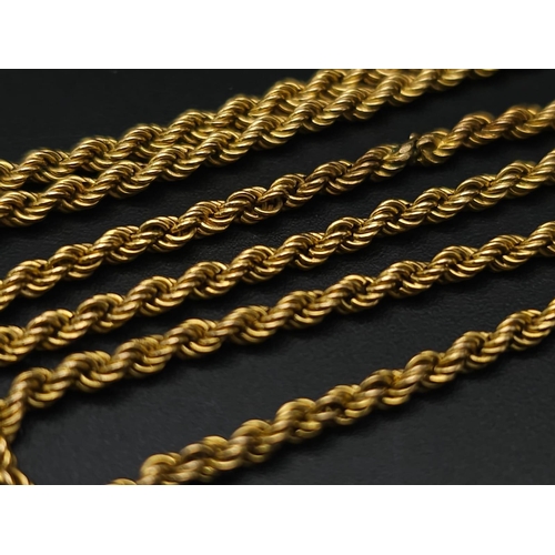 3 - An 18K Yellow Gold Rope Necklace. 47cm length. 10.12g weight.